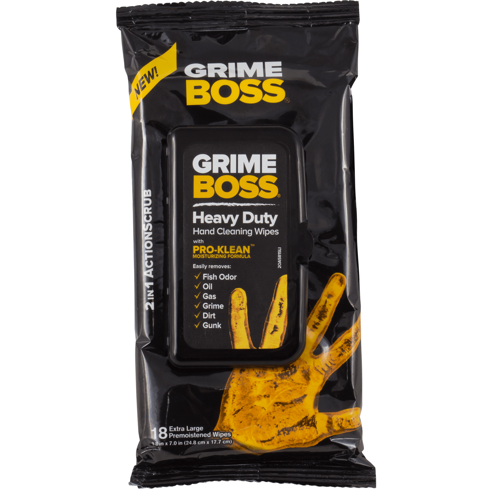 Two Grime Boss Heavy Duty Wipes - 60 Count Per Bag Non Flushable