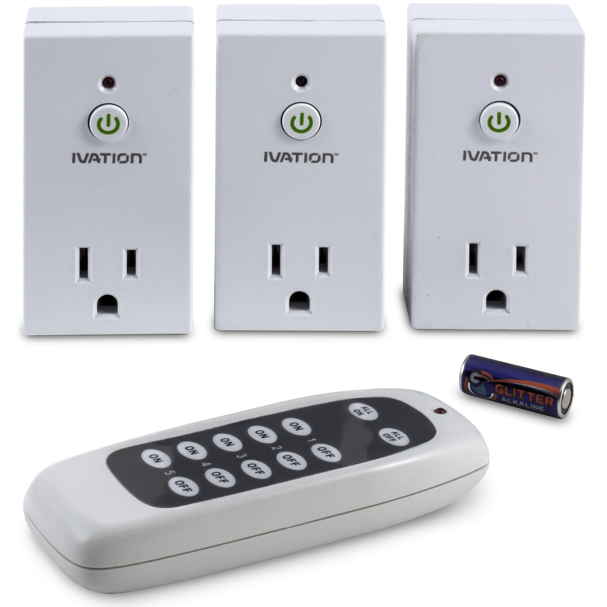 Ivation Programmable Wireless Remote Control 110V AC Plug in Electrical  Outlet Switch - 5 Outlets & 2