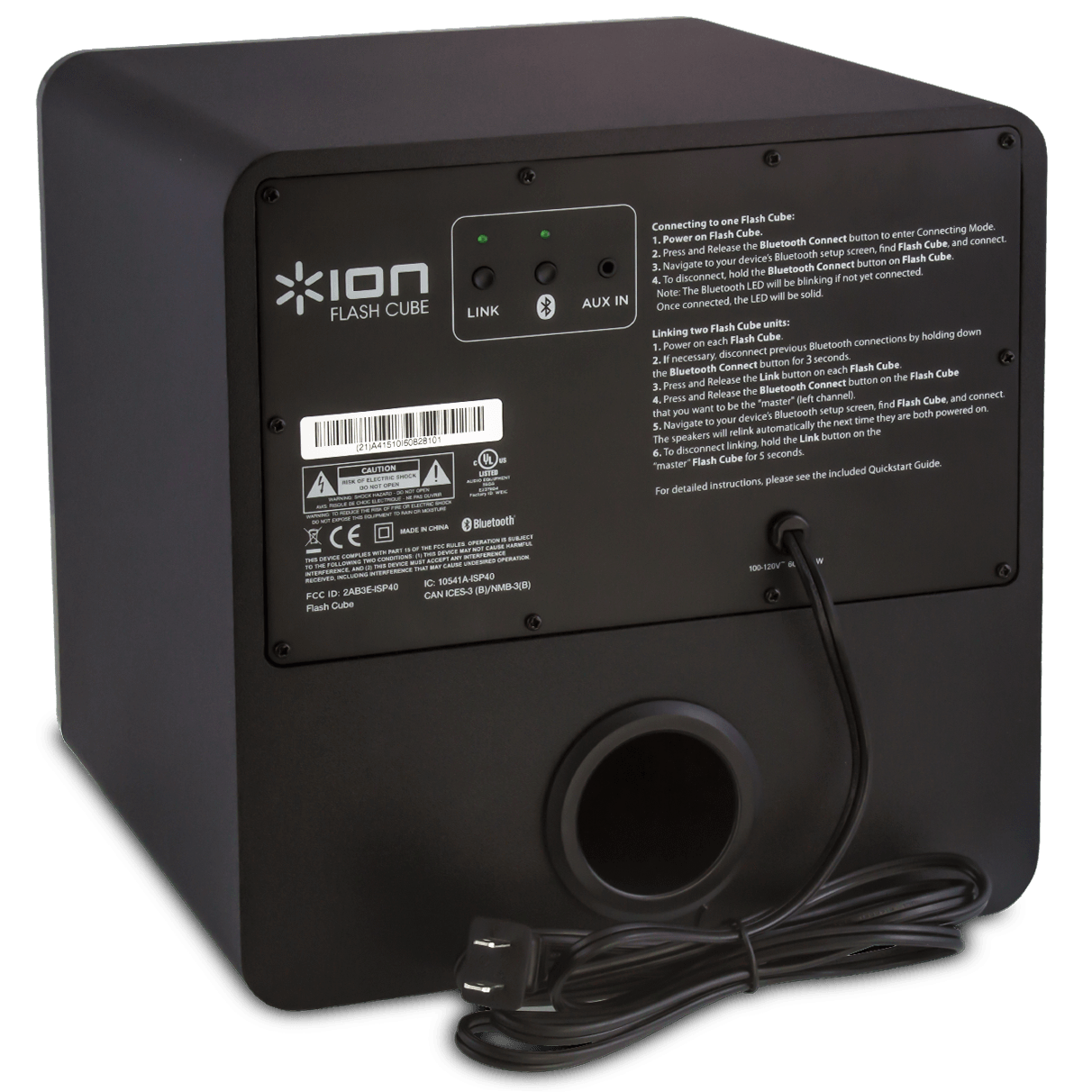 Meh Ion Flash Cube Bluetooth Speaker with Ambient Lighting