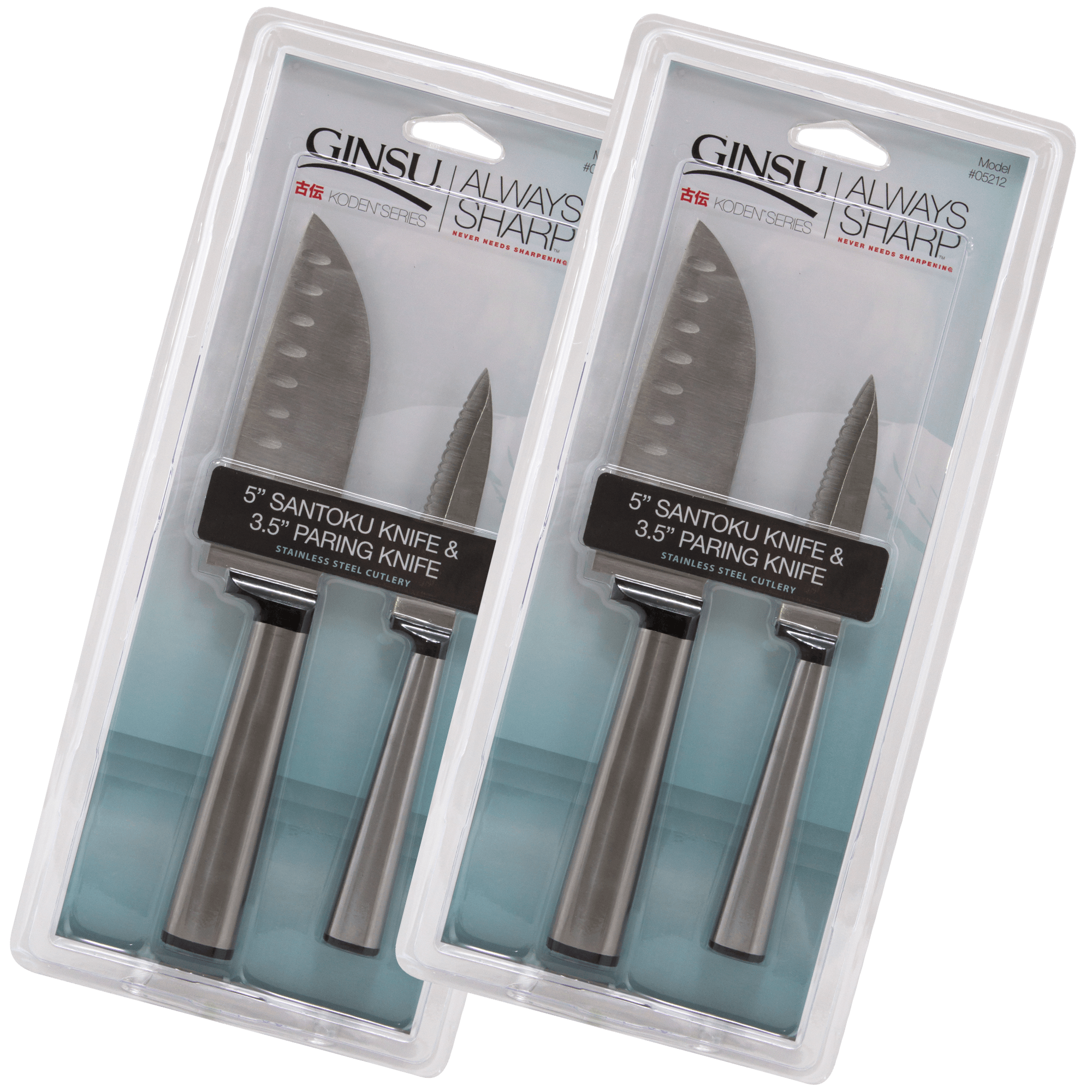 Lot of 4 Genuine Ginsu 2000 Stainless Steel Kitchen Knives **READ**