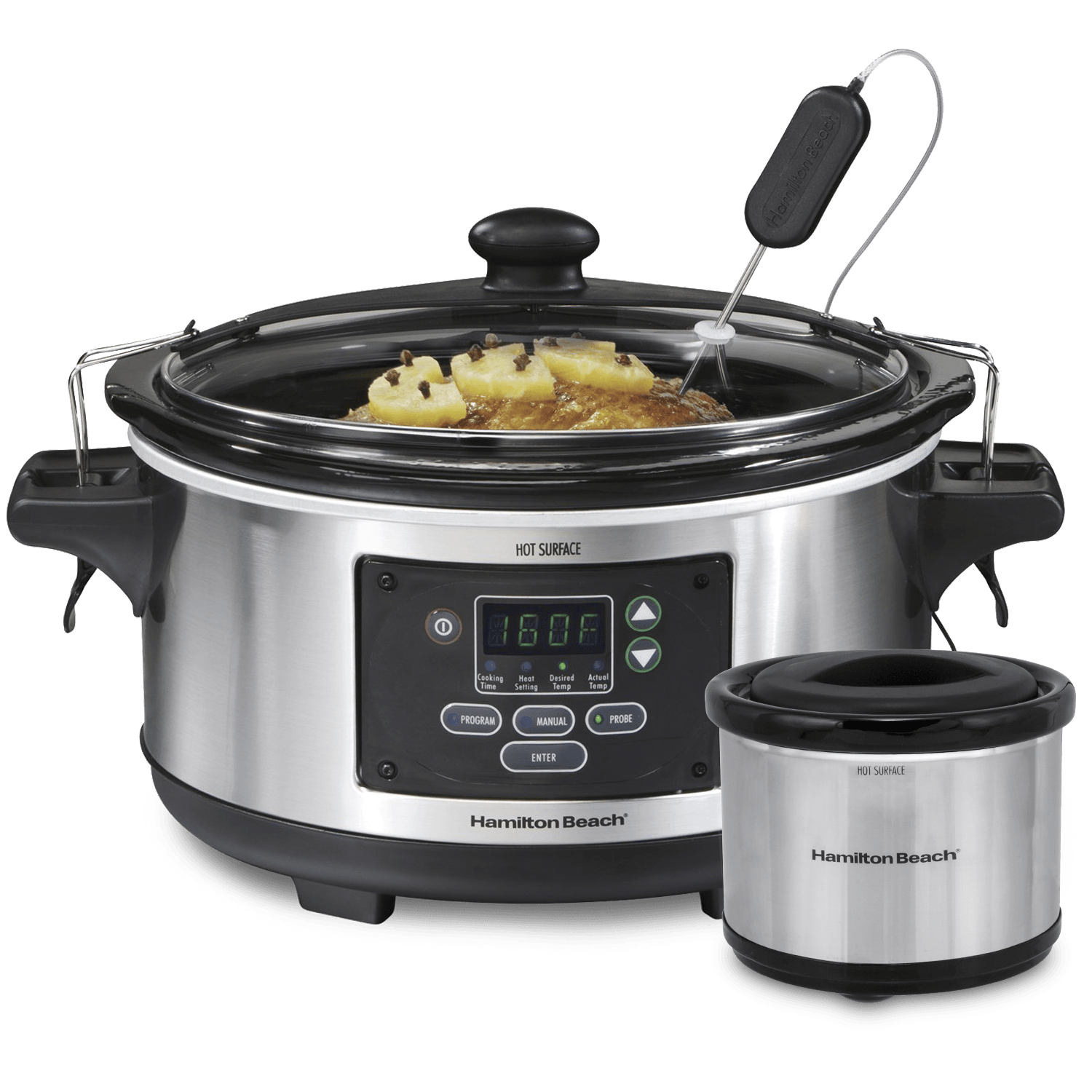 Programmable Slow Cooker With Temperature Probe & Warmer (Refurbished)