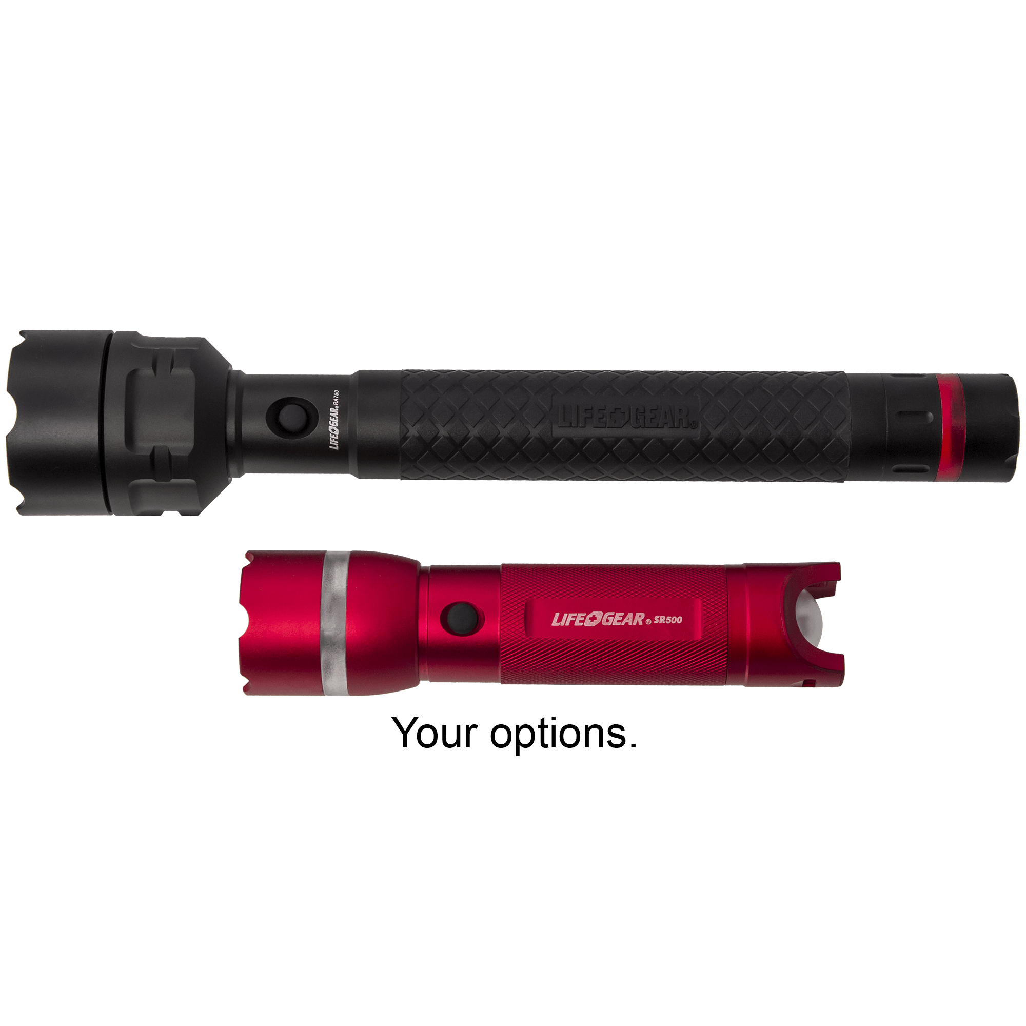 Life Gear Search Light with Emergency Beacon Flashlight - Red