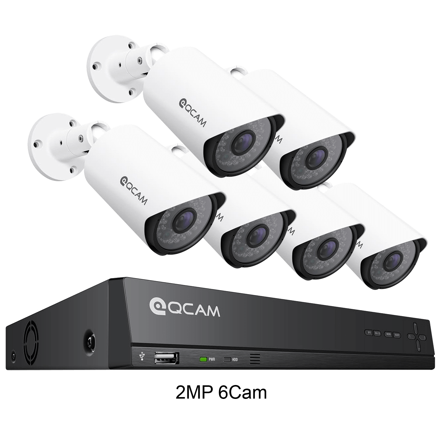 QCAM Security System Bundle: PoE Security Cameras and 2TB