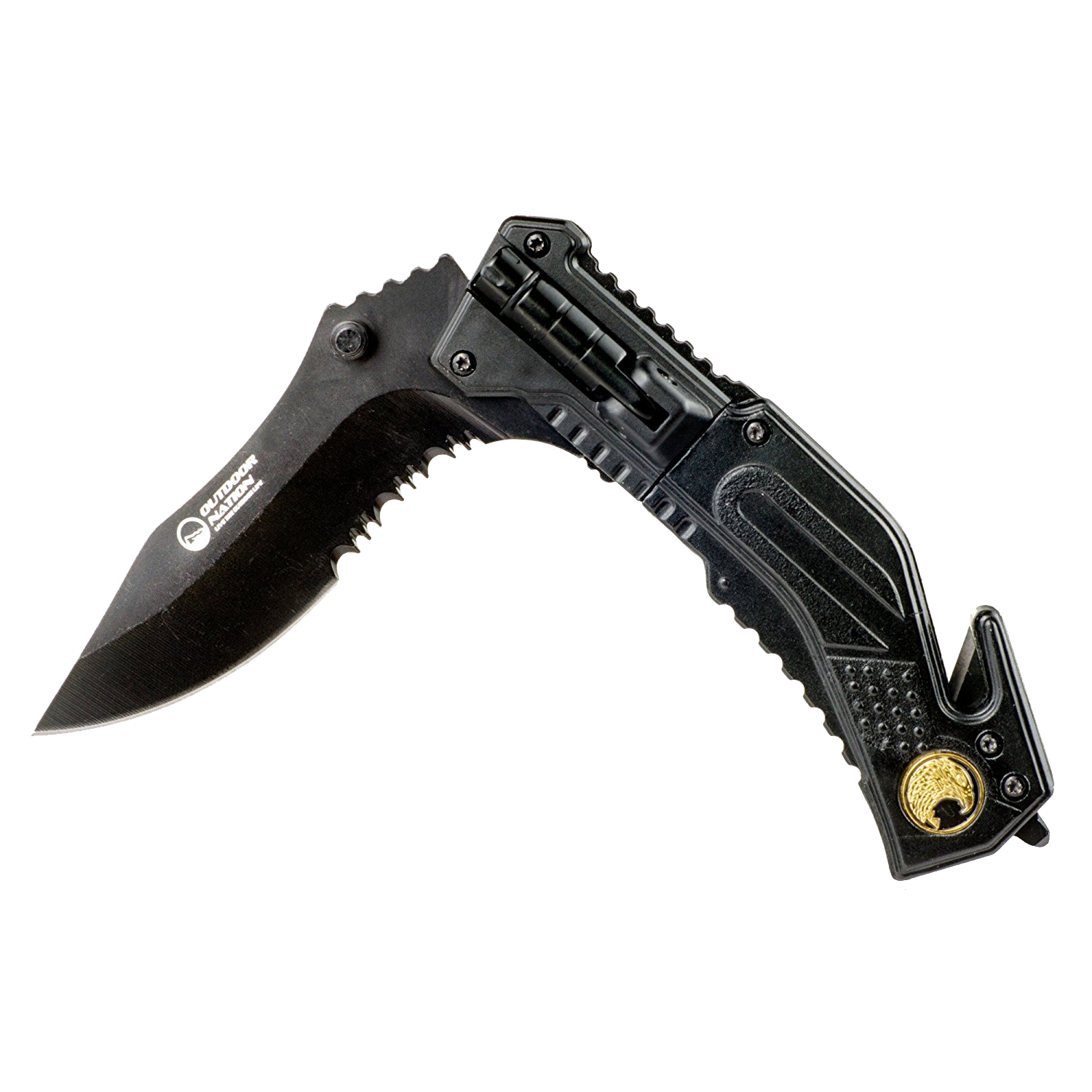 Meh Outdoor Nation Rescue Knife Seatbelt Cutter & Glass Breaker w/LED