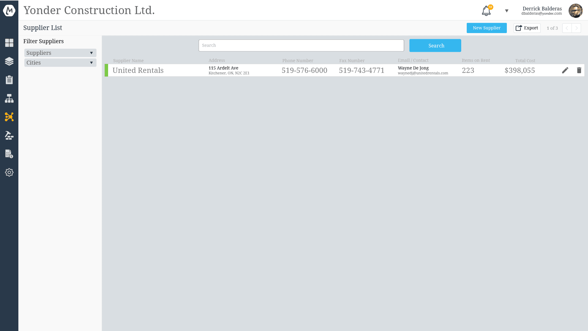requisition details mobile screen
