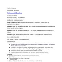 Enseignante de fran&ccedil;ais  des &eacute;l&egrave;ves du primaire et des d&eacute;butants