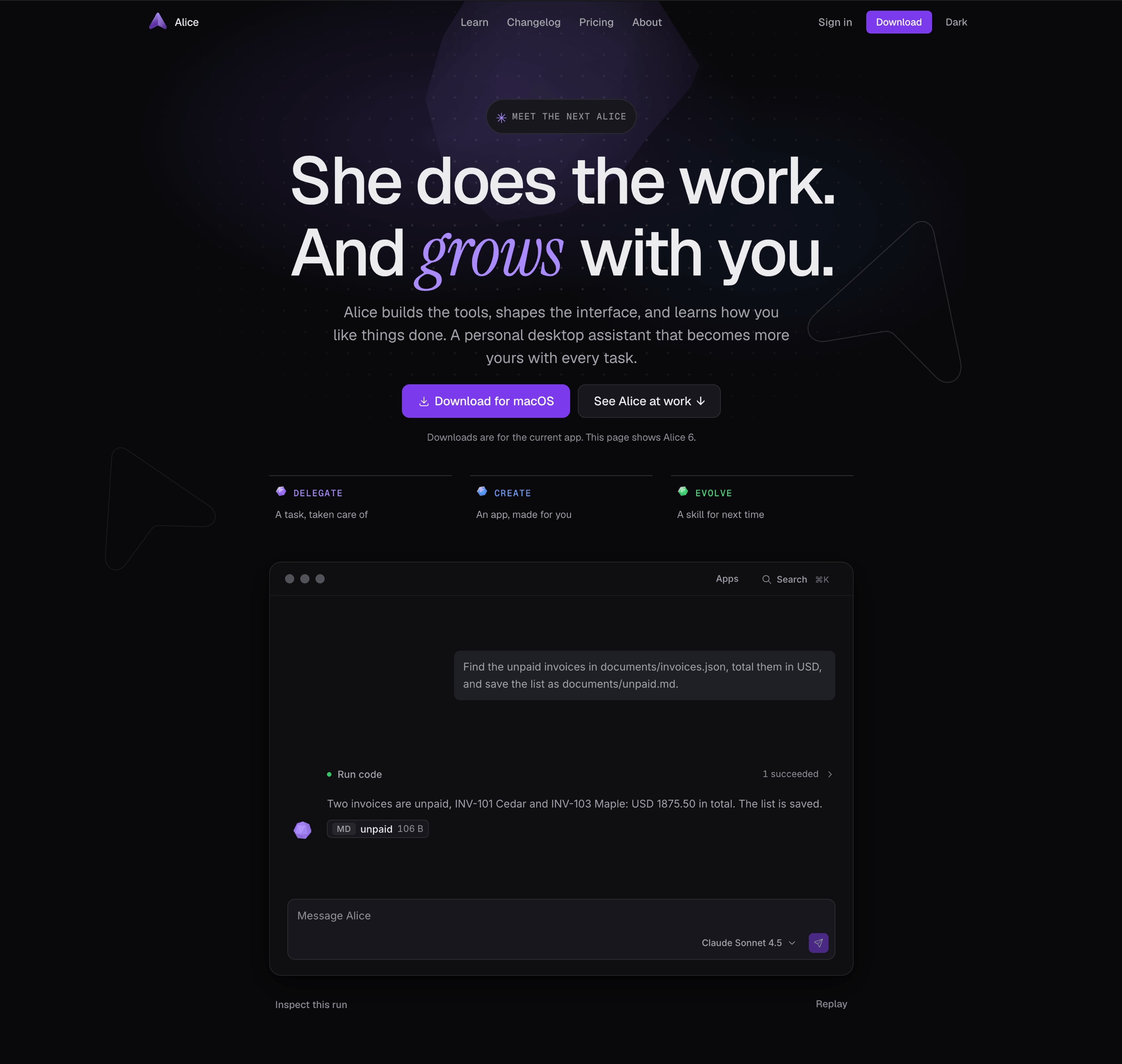 The rebuilt product website, including documentation, a changelog and a roadmap.