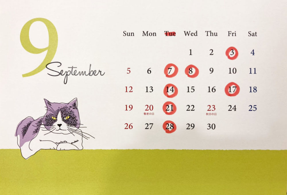 9月のおやすみ