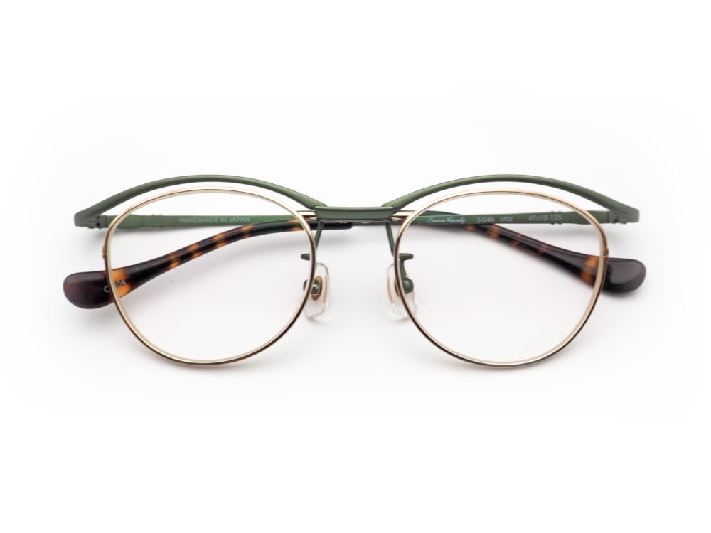 Seacret Remedy シークレットレメディ 跳ね上げ眼鏡フレーム S-046 Mia col.よもぎグリーン 眼鏡工房久保田