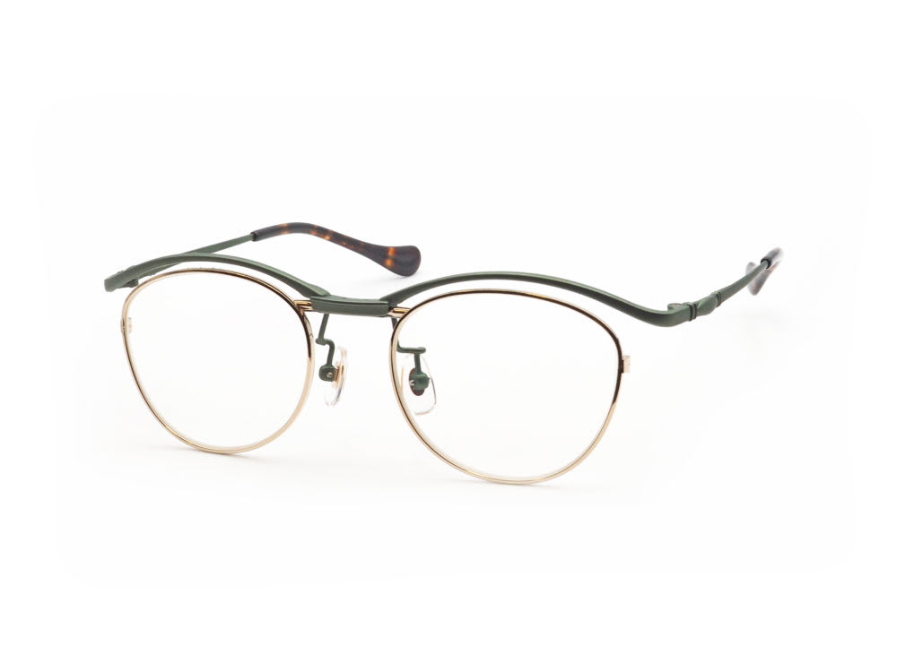 Seacret Remedy シークレットレメディ 跳ね上げ眼鏡フレーム S-046 Mia col.よもぎグリーン 眼鏡工房久保田
