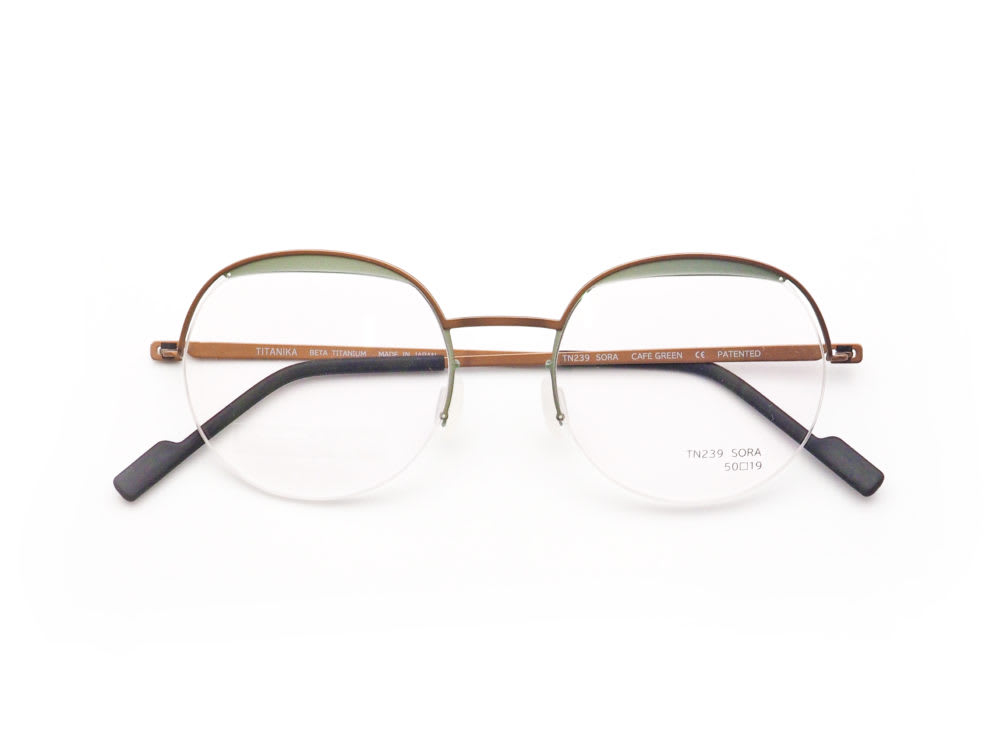 TITANIKA Y concept チタニカ 軽量日本製眼鏡フレーム TN239 SORA col.CAFE GREEN