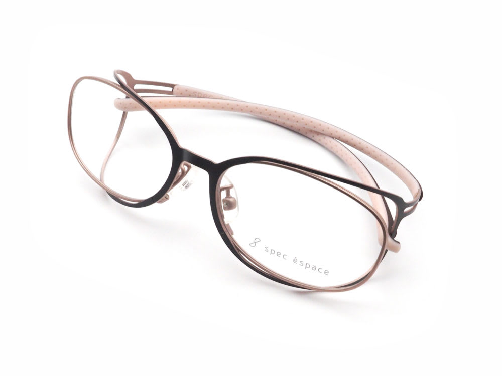spec espace ES-2062K col. 10 dark brown / pink 日本製眼鏡フレーム