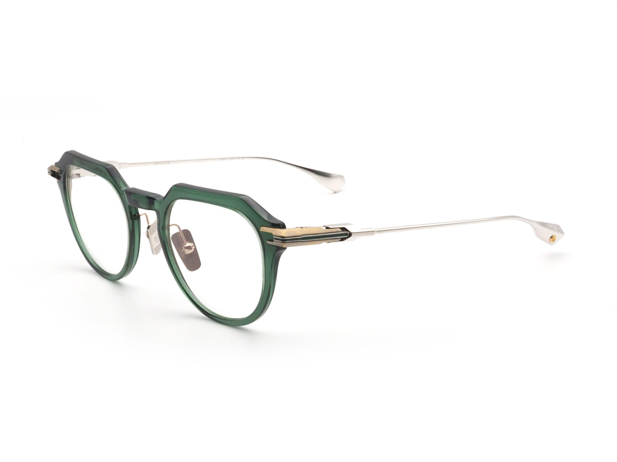 DITA ディータ OKULUS col. Crystal Pine - Antique White Gold - Shiny Silver 日本製眼鏡フレーム