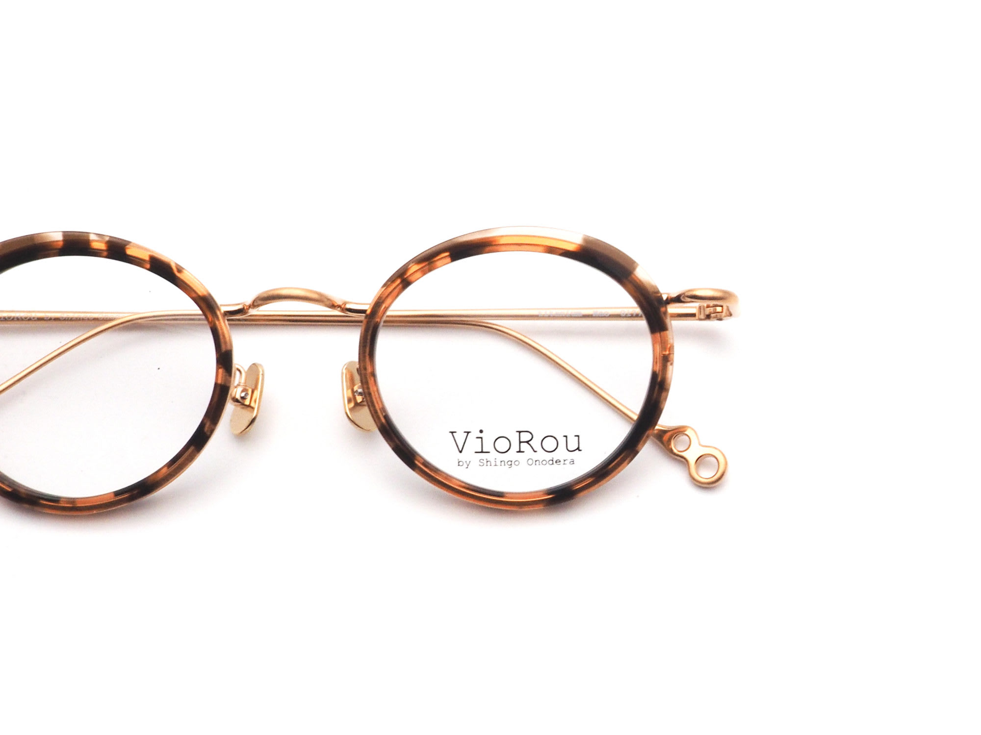 VioRou Nao col.0177 Gray and salmon pink demi/Rose gold 日本製眼鏡フレーム