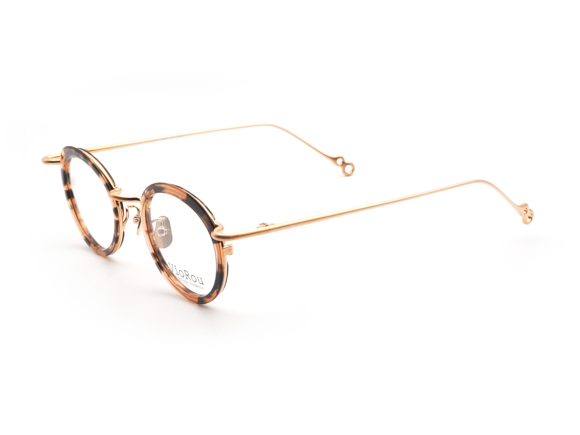 VioRou Nao col.0177 Gray and salmon pink demi/Rose gold 日本製眼鏡フレーム