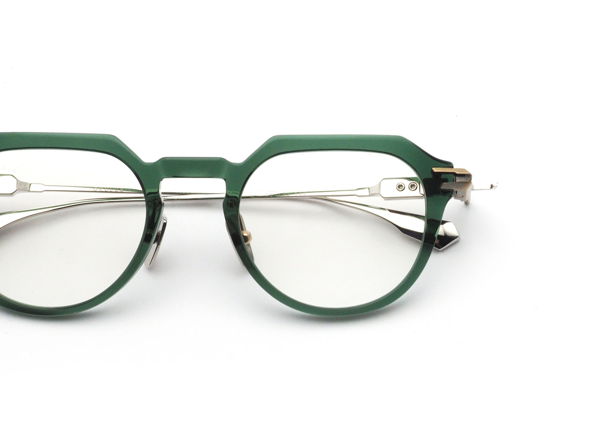 DITA ディータ OKULUS col. Crystal Pine - Antique White Gold - Shiny Silver 日本製眼鏡フレーム