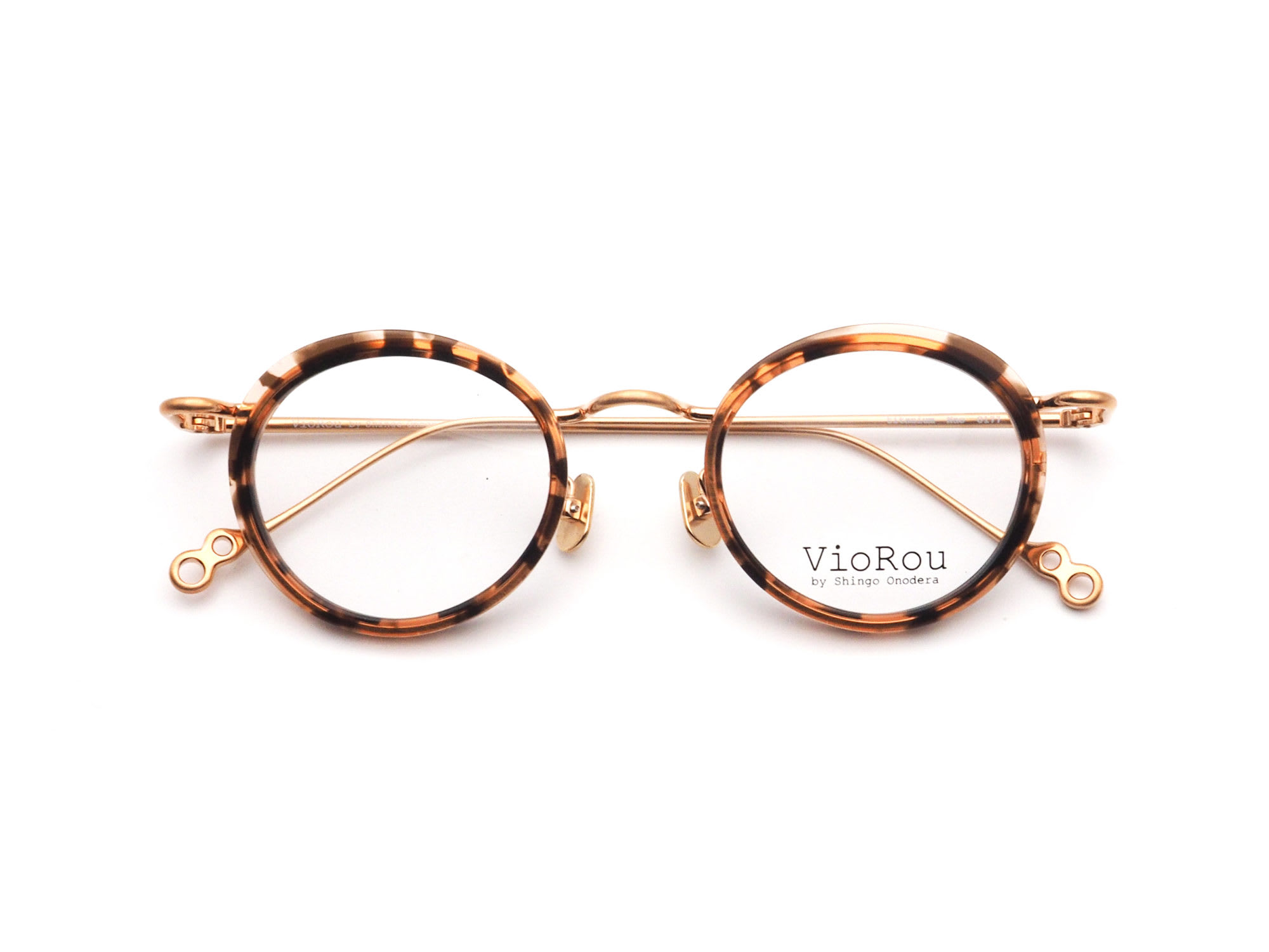 VioRou Nao col.0177 Gray and salmon pink demi/Rose gold 日本製眼鏡フレーム