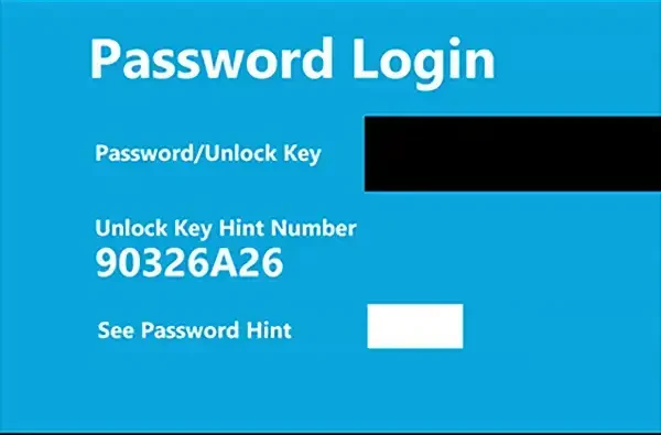 Key Hint 8 Digit