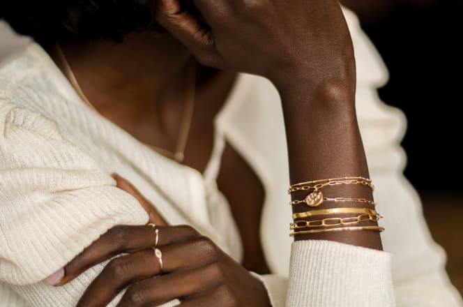 Gold stacking bracelets hotsell