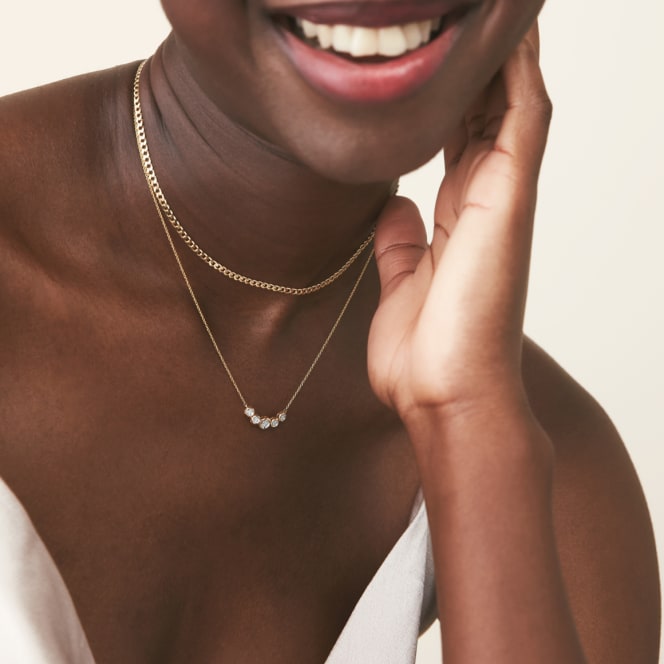 Mejuri necklace diamond top