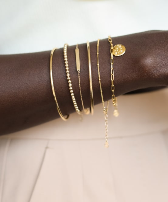 Gold Bangle Stack