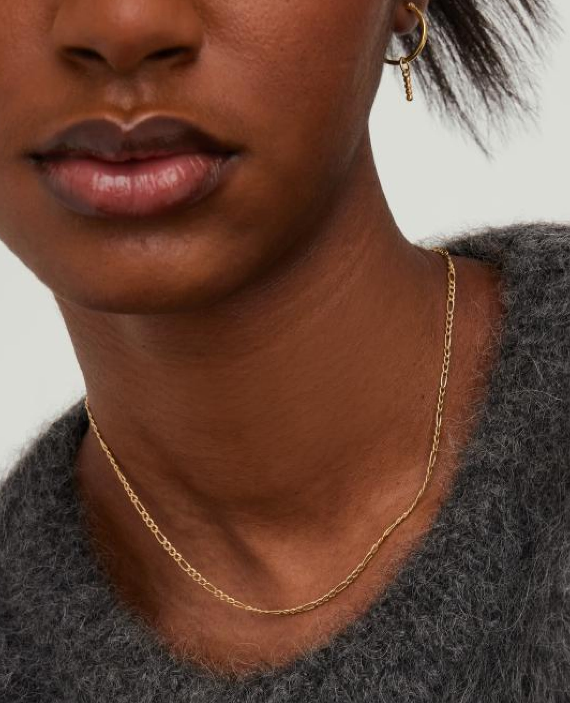 14K Solid Gold Necklace, Thin Chain, Lightweight Chain