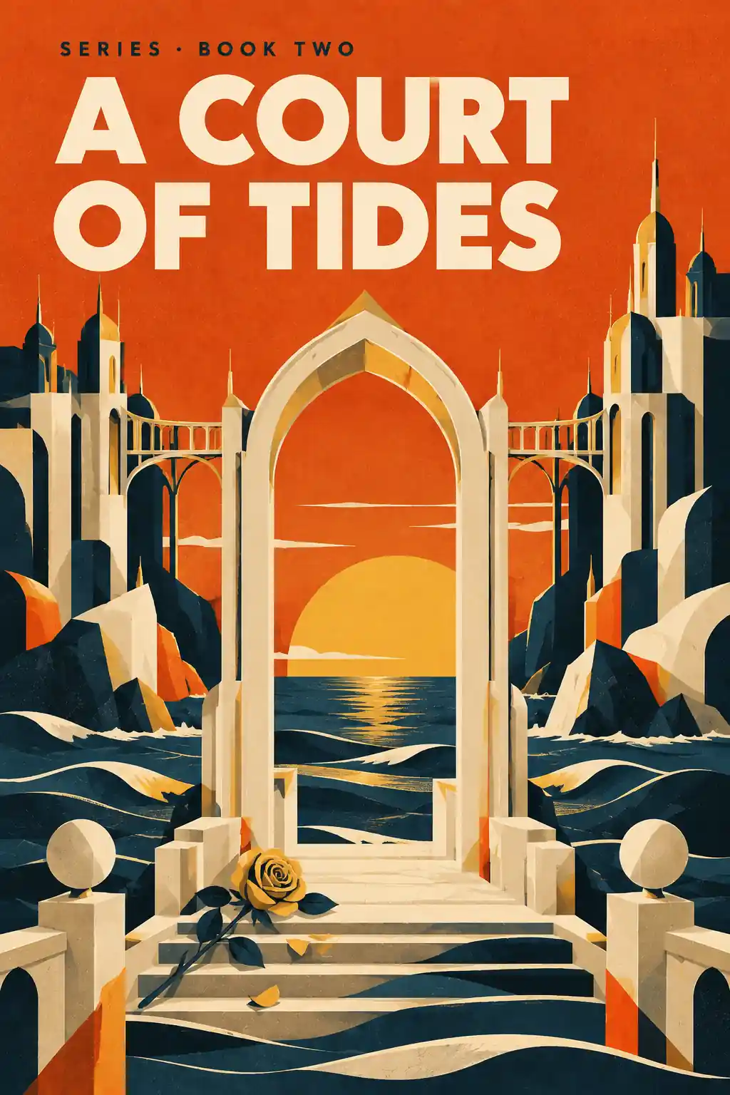 A Court of Tides, an illustrative romantasy cover