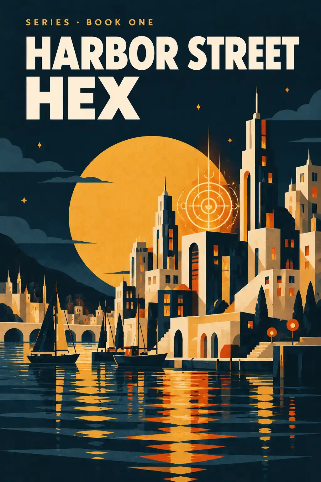 Harbor Street Hex, an illustrative urban fantasy cover
