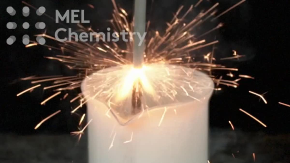 Эксперимент «Жидкий азот против бенгальской свечи» MEL