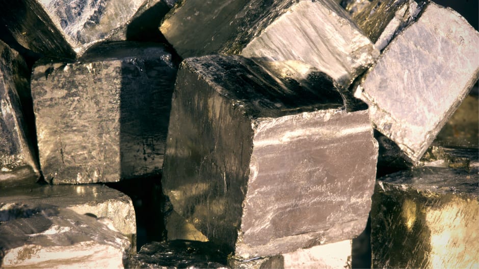 Malachite and pyrite