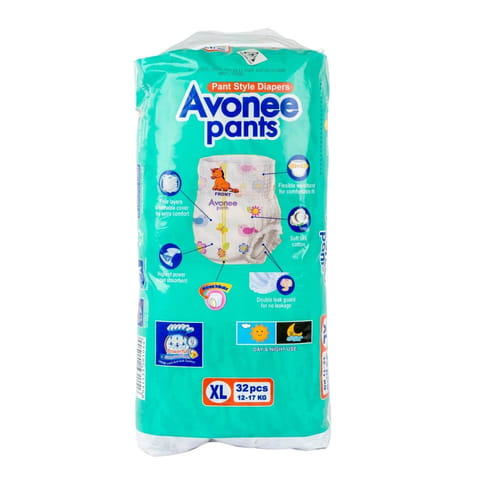 Avonee Pant System Baby Diaper, Size-XL, (12-17kg) (32pcs)
