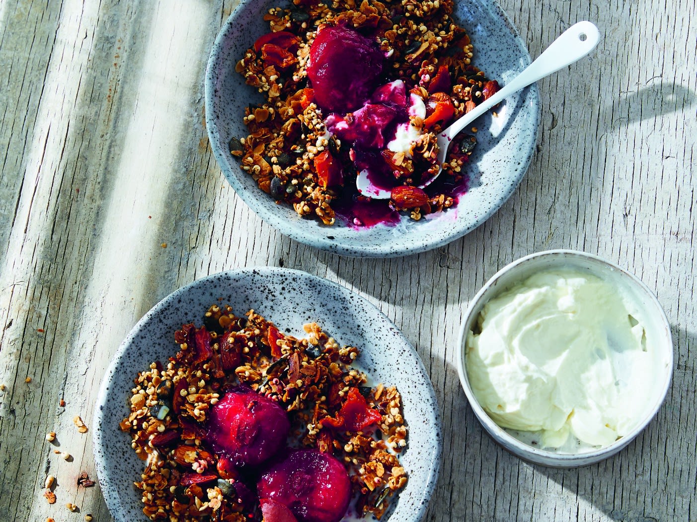Julia Busuttil Nishimura's granola with poached plums - Melbourne Food and Wine Festival