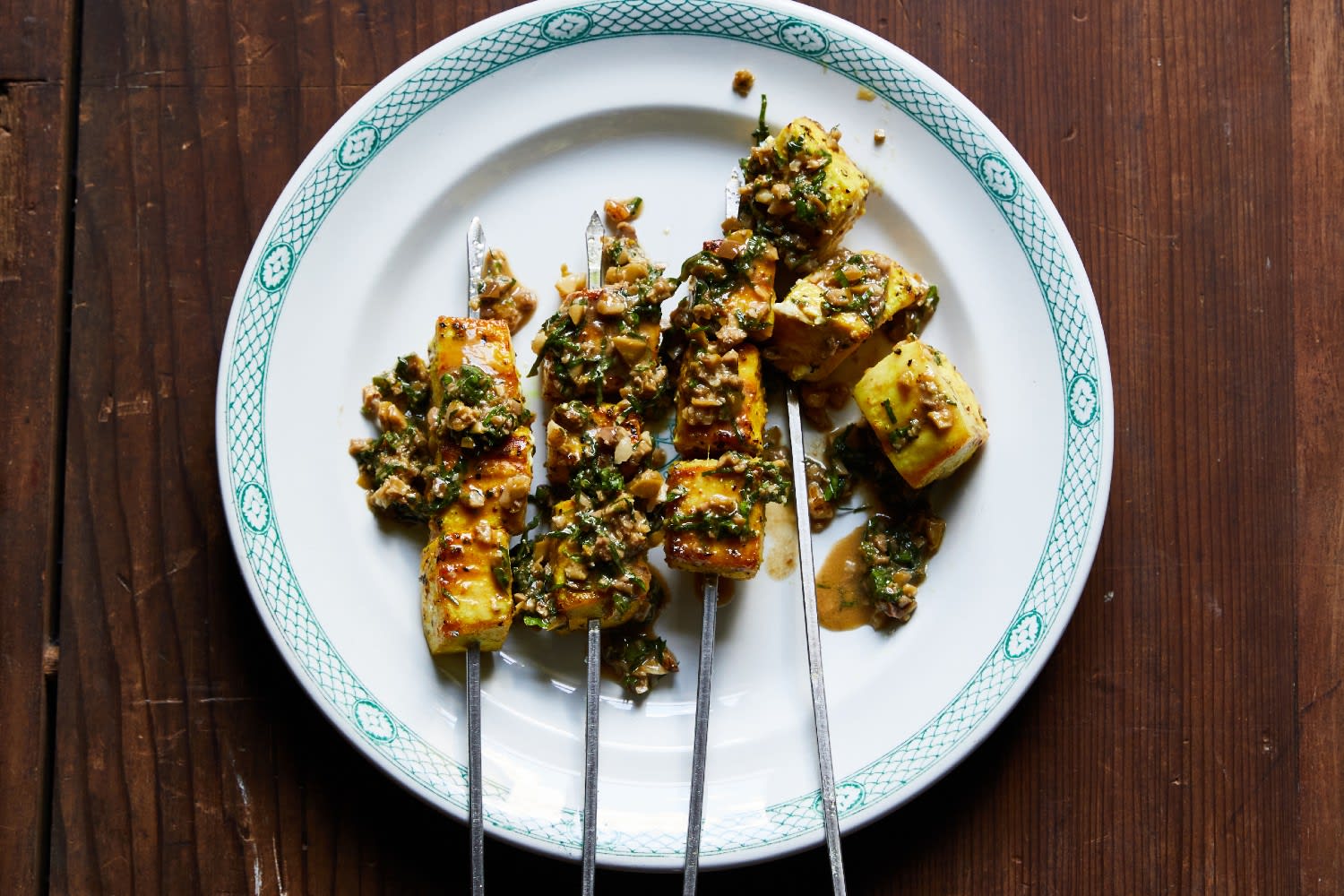 Rumi's fish kebabs with Caspian olive and walnut sauce - Melbourne Food and Wine Festival