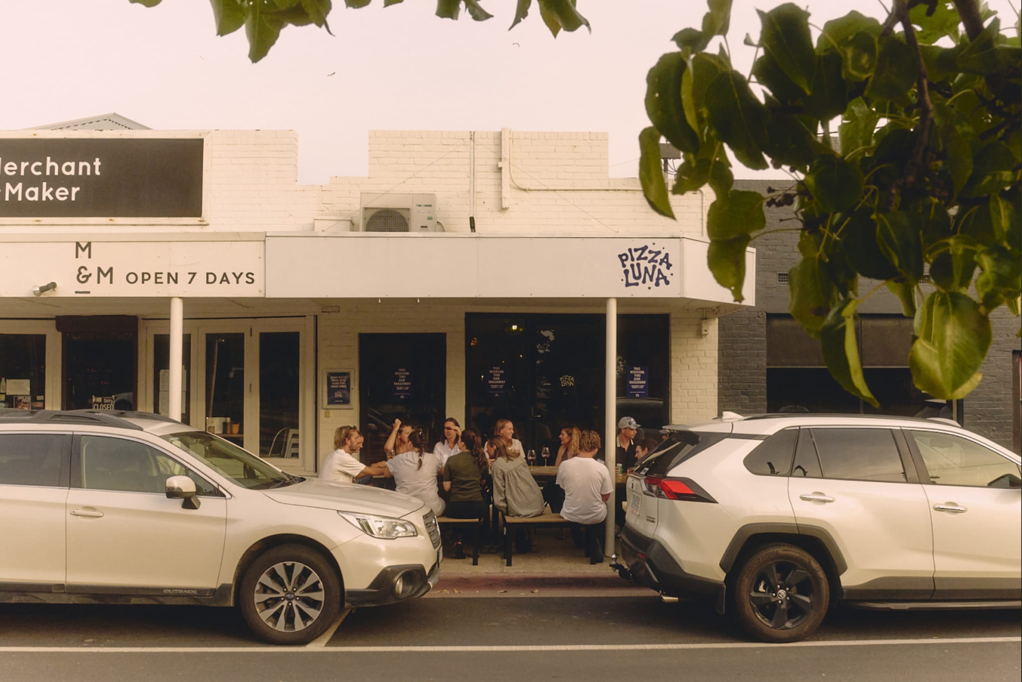 People dining at Pizza Luna.