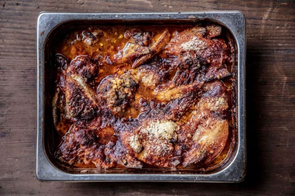 Ombra's suckling lamb, pomodoro