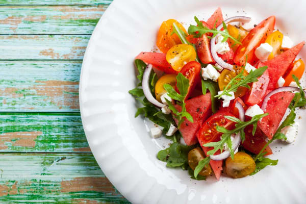 Simple tomato and watermelon salad