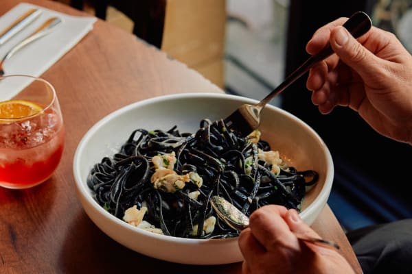 Philippa Sibley's linguine al nero at Pinotta