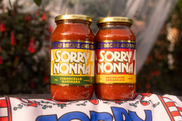 Sorry Nonna's gochujang arrabbiata and limoncello marinara pasta sauce.