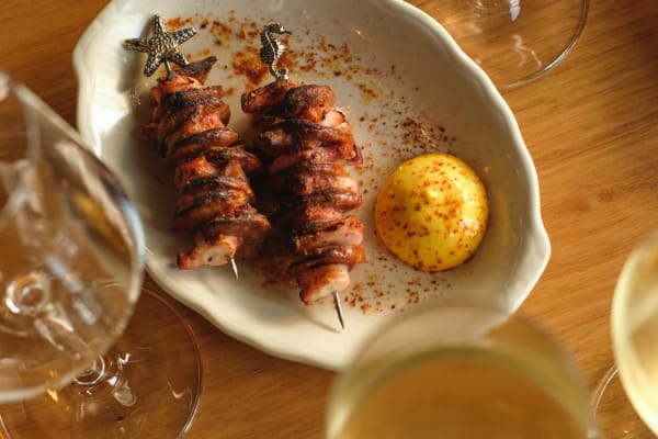 Octopus skewers at Cordelia.