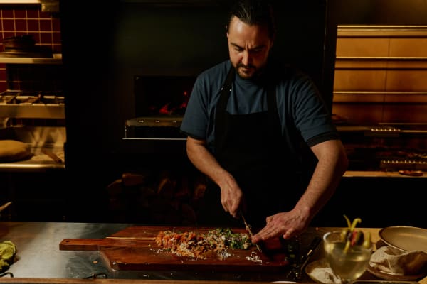 Tom Sarafian in the kitchen at Zareh.