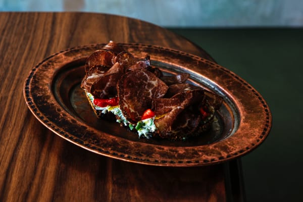 Tom Sarafian's bastourma toast
