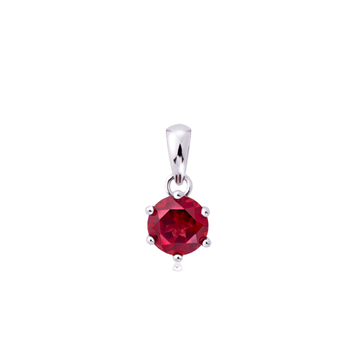 Stříbrný přívěsek s kulatým granátem Crimson ONE