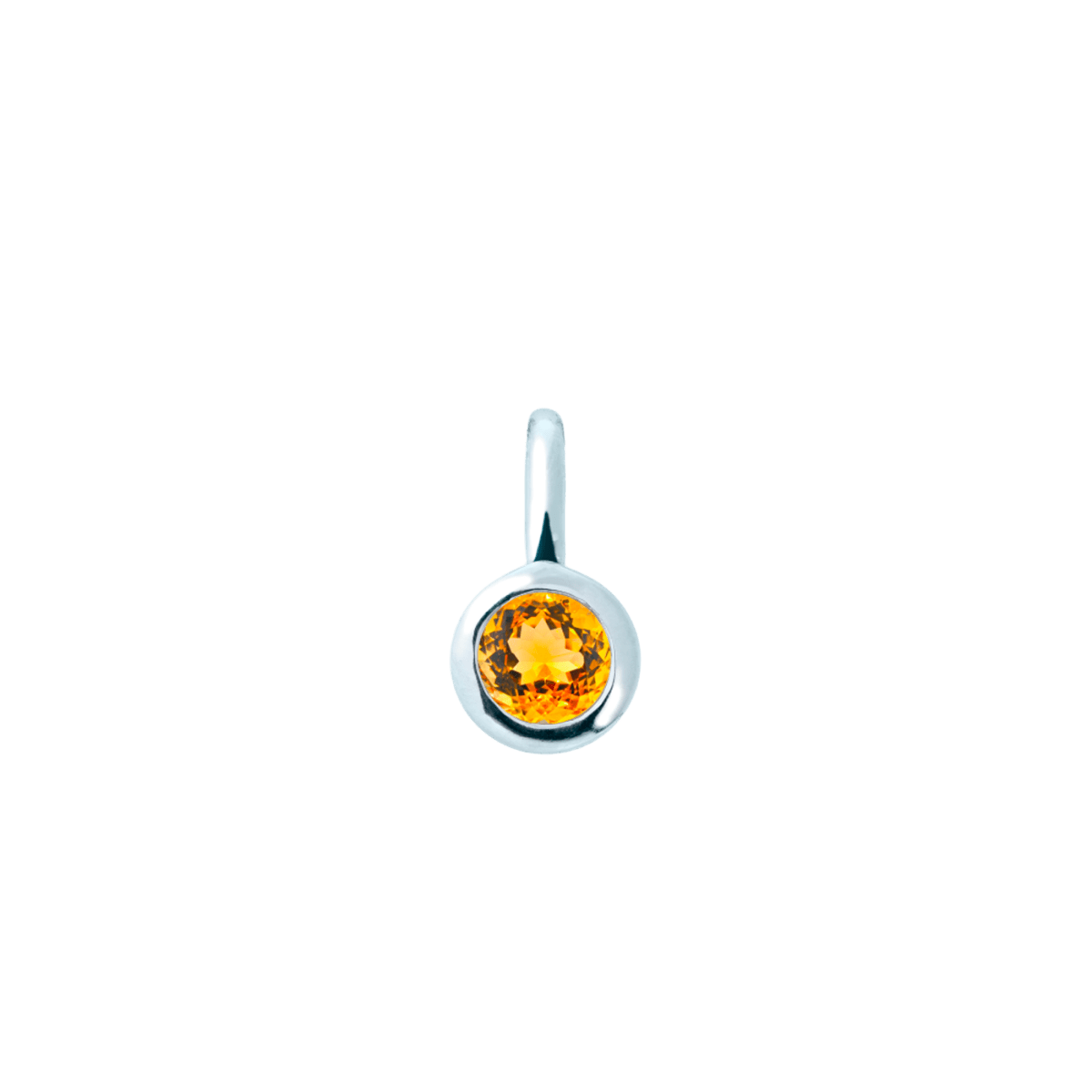 Stříbrný přívěsek s kulatým citrínem MINImalist
