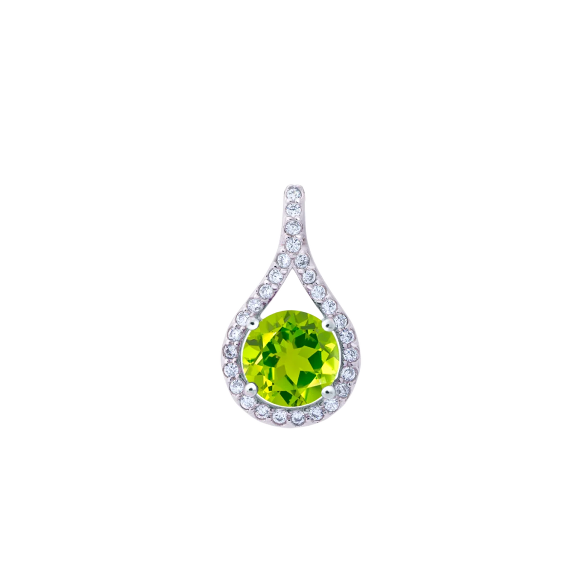 Stříbrný přívěsek s olívínem DROP