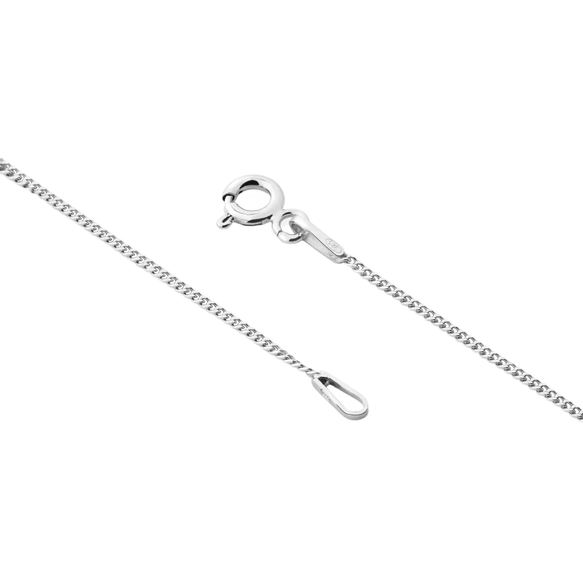 Stříbrný rhodiovaný řetízek Curb 42 cm