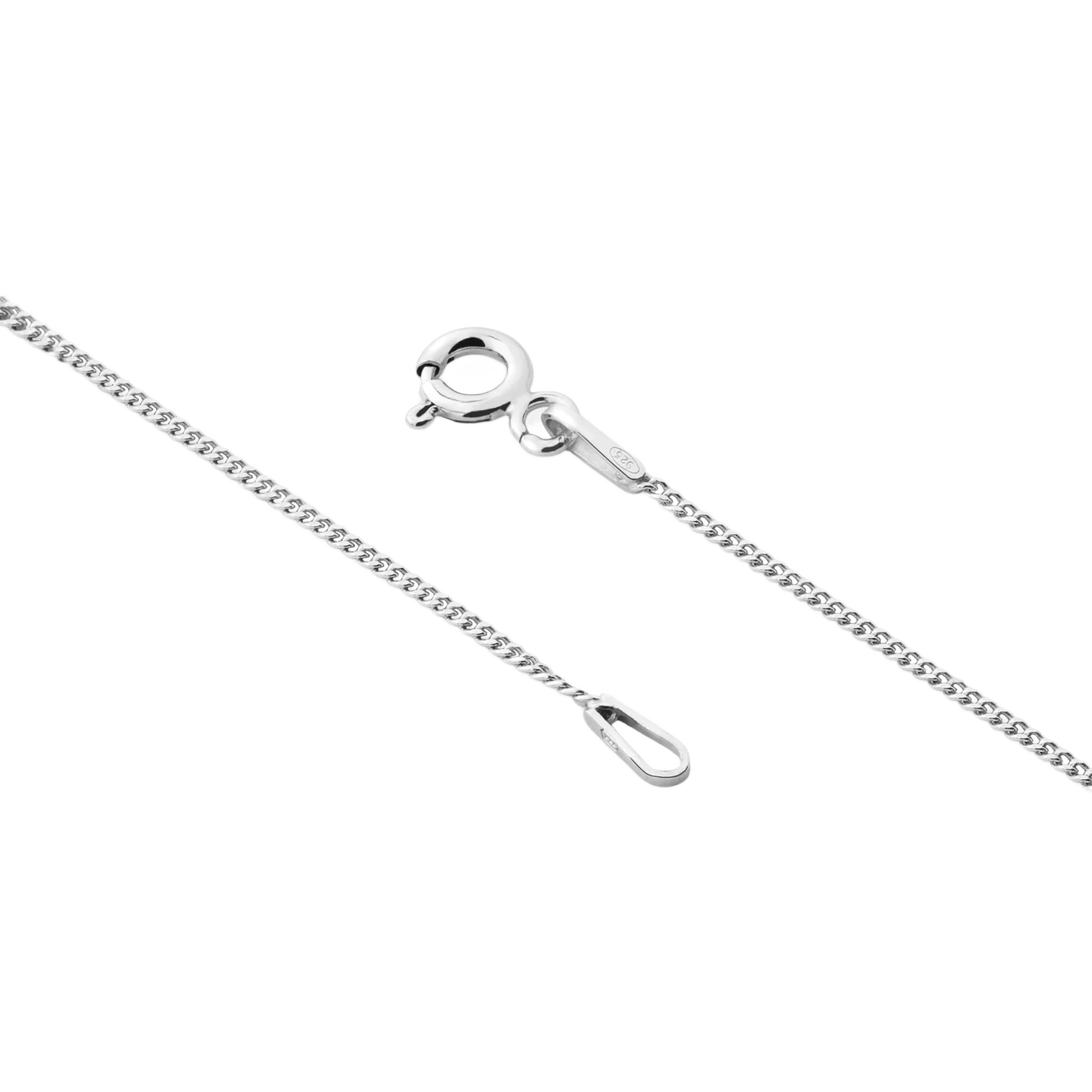 Stříbrný rhodiovaný řetízek Curb 42 cm