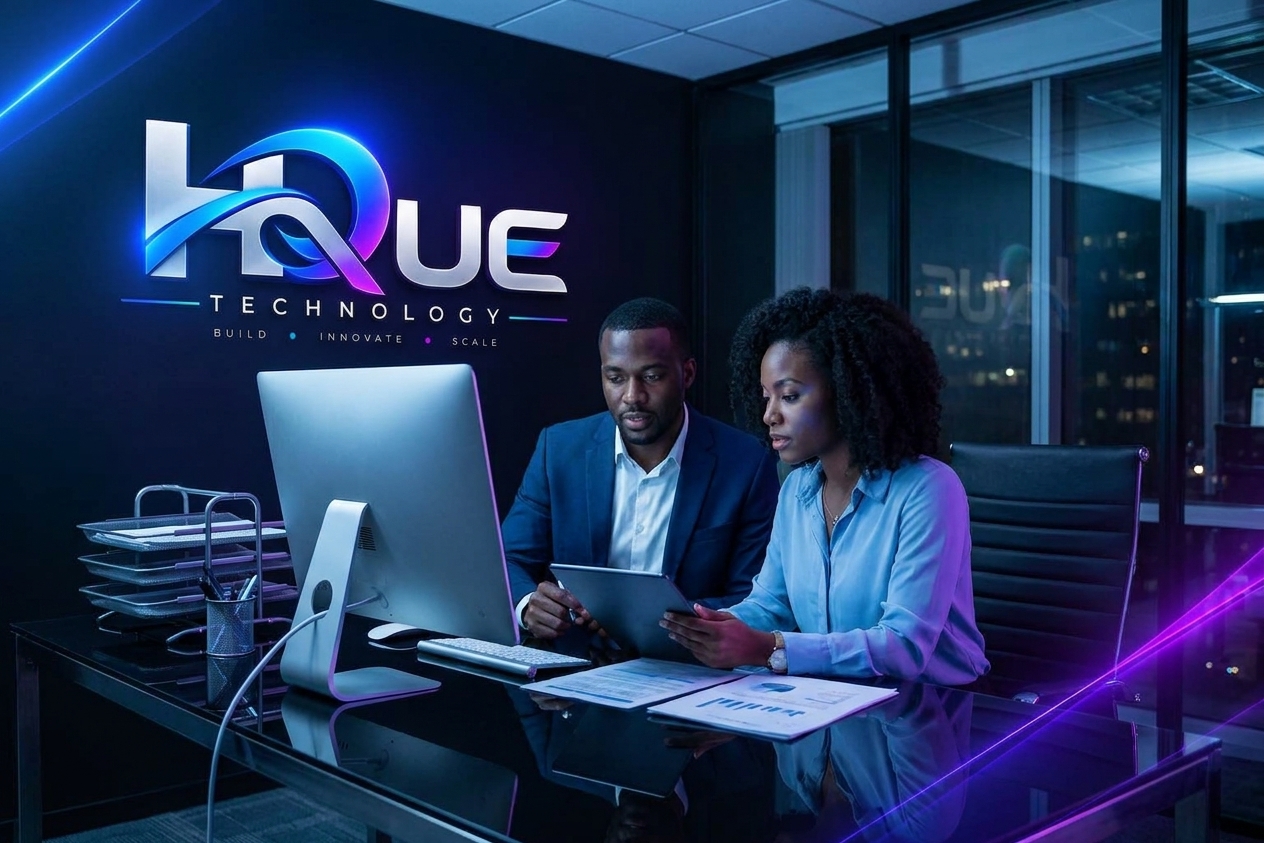 Hyque Technology team working in the studio