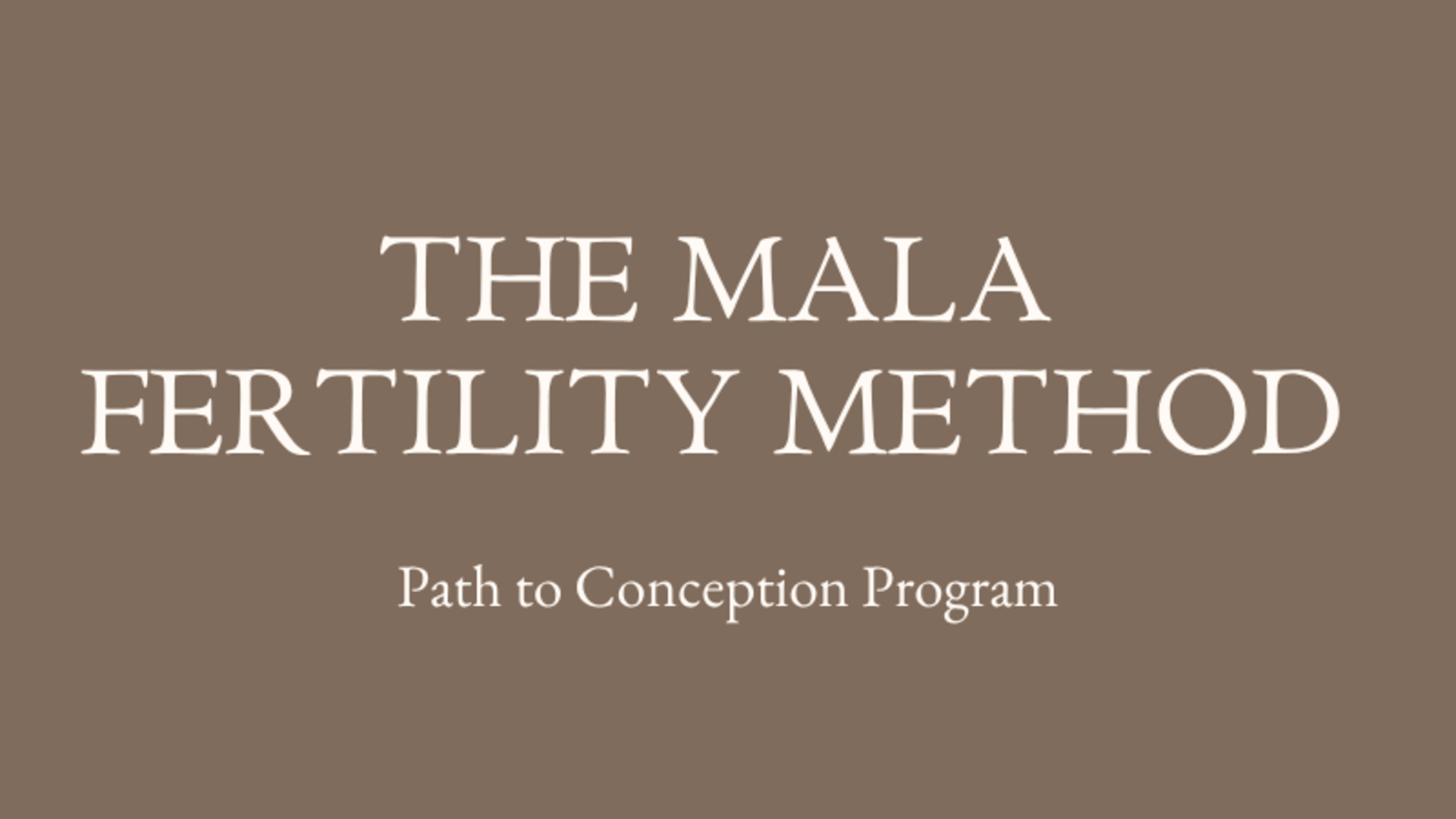 The Mala Fertility Method cover photo