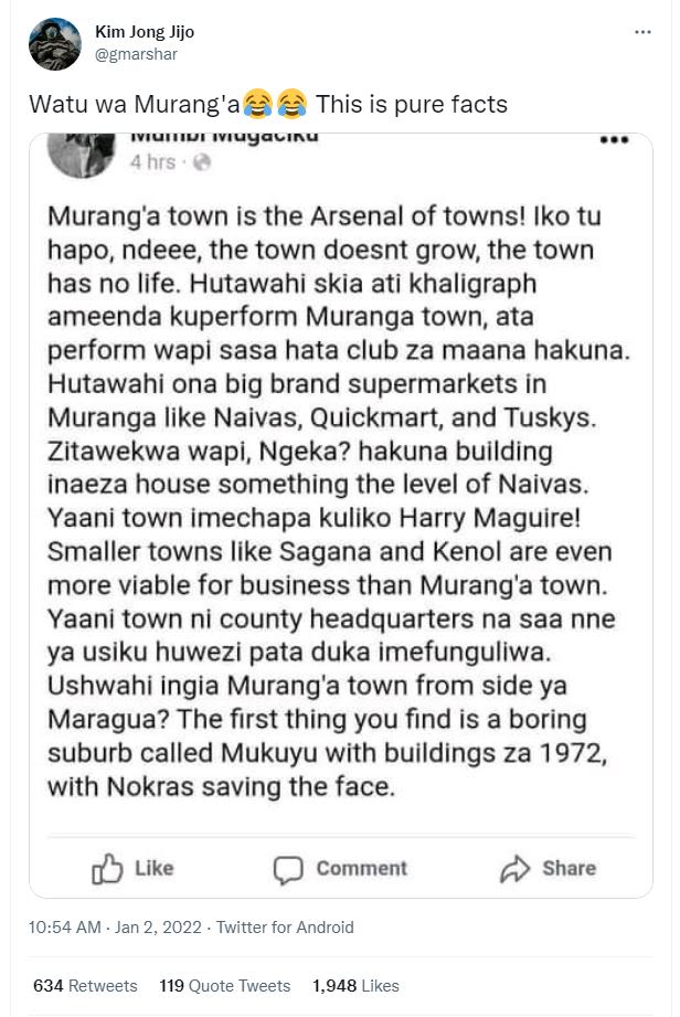 Kim Jong Jijo gmarshar Watu wa Murang 'a This is pure facts Wiuiui iyiuyacinu Lh