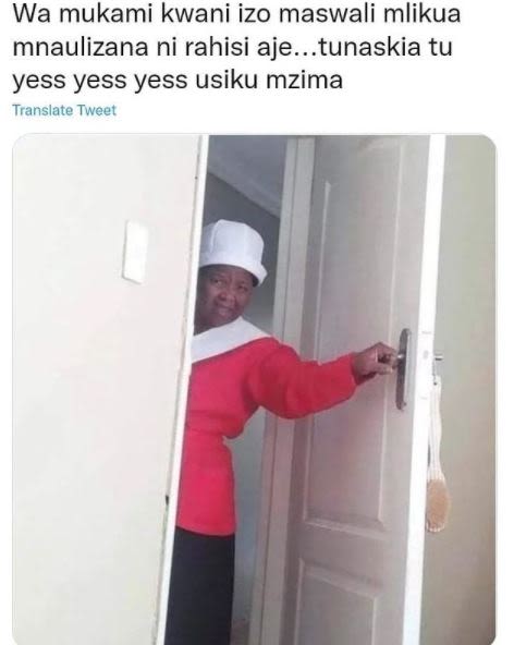 Wa mukami kwani izo maswali mlikua mnaulizana ni rahisi aje tunaskia tu yess yes